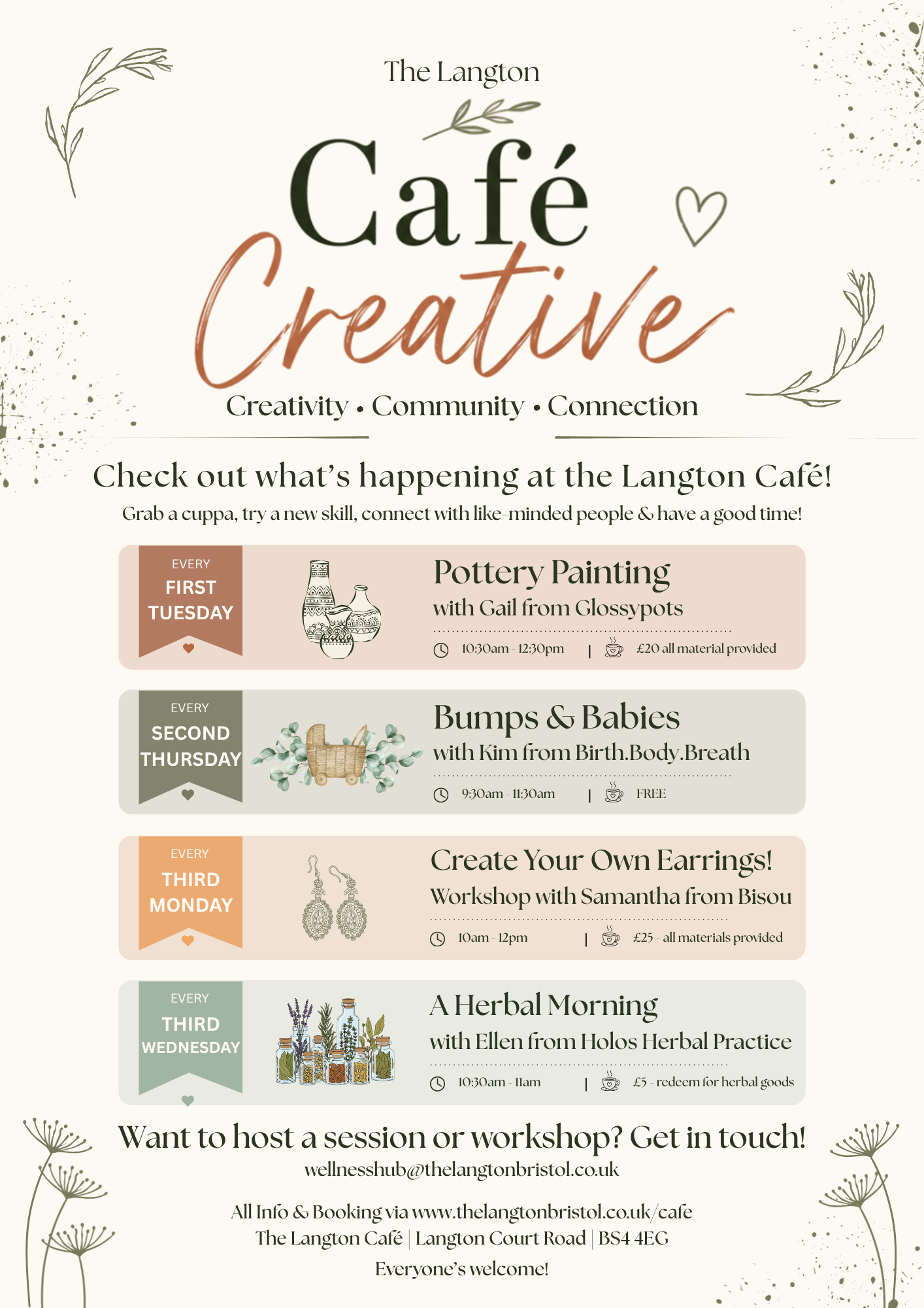 Cafe Creative SCHEDULE